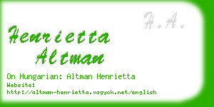 henrietta altman business card